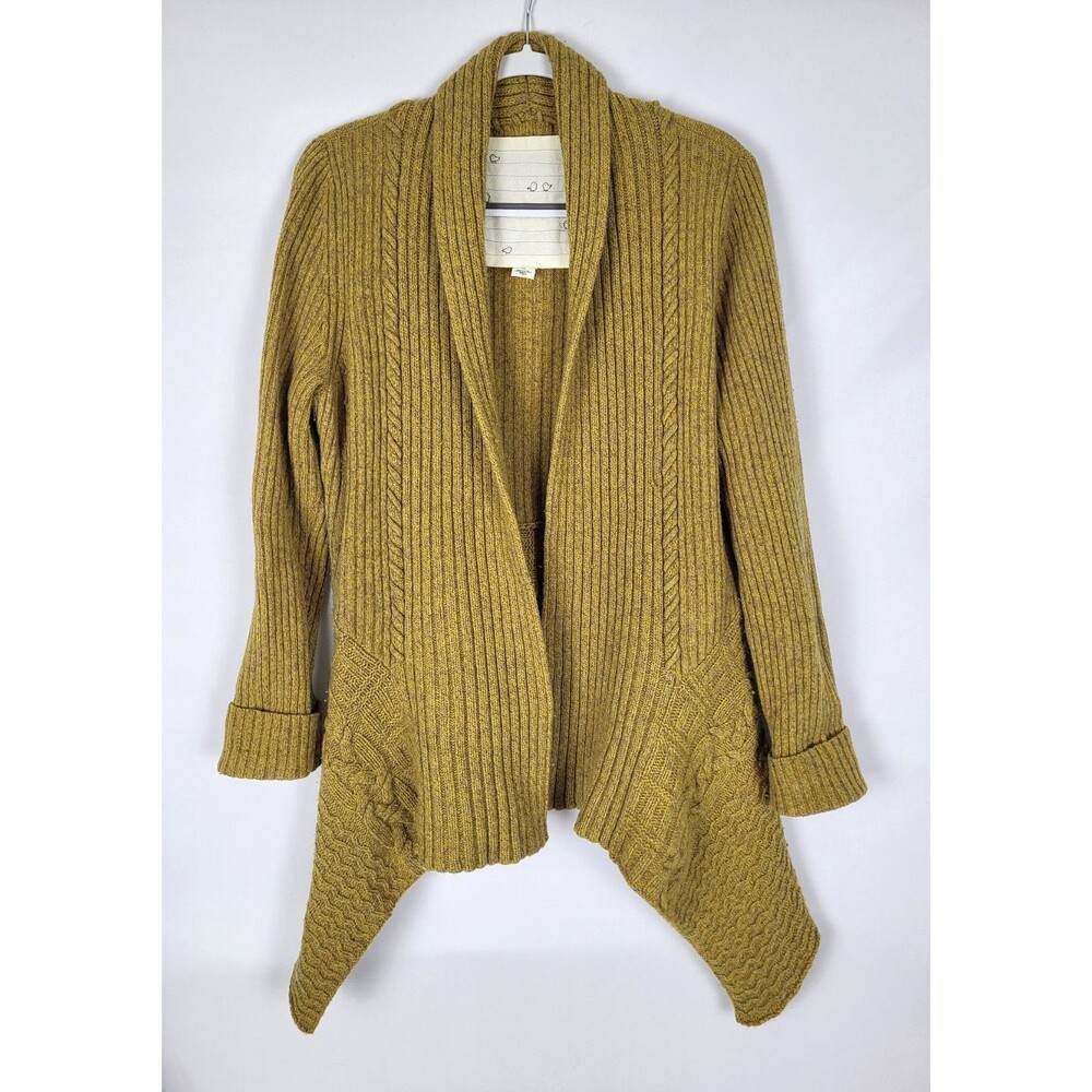 Anthropologie Birds on a Wire Open Cardigan Sweater Size Large Wool Blend